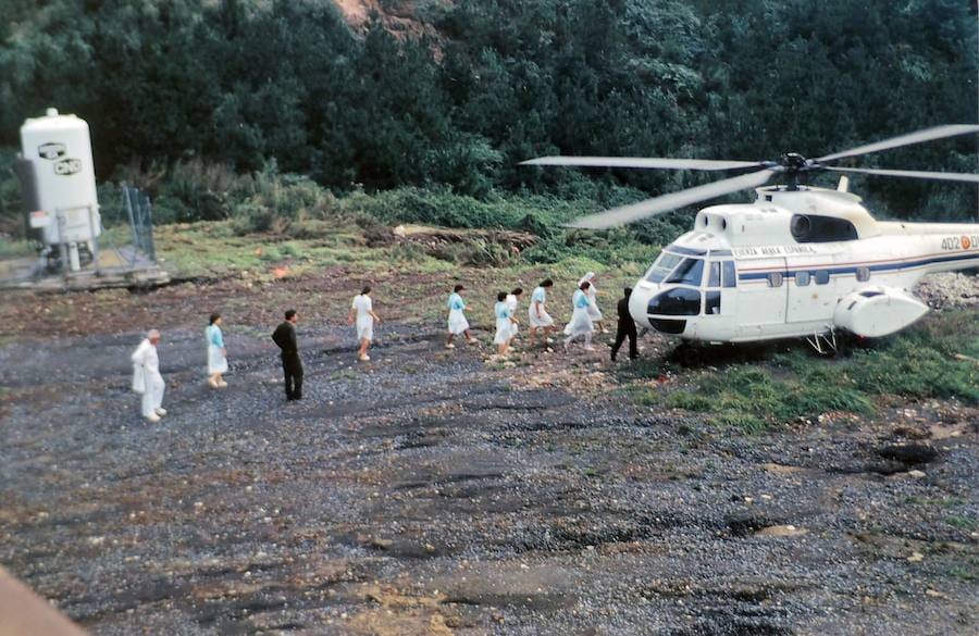 Durante las inundaciones de 1983 el personal médico fue a trabajar en helicóptero