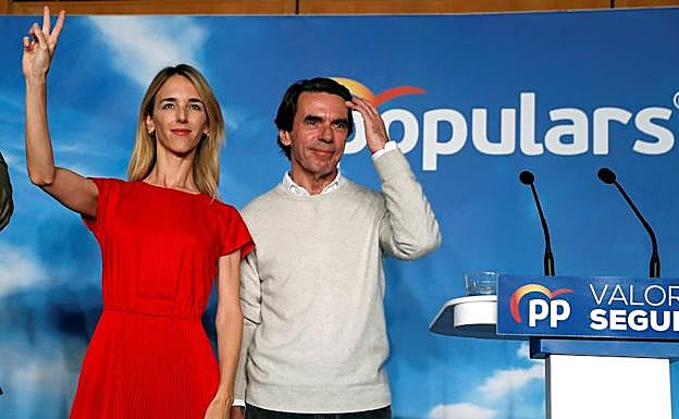 Cayetana Álvarez de Toledo y José María Aznar, en Barcelona.