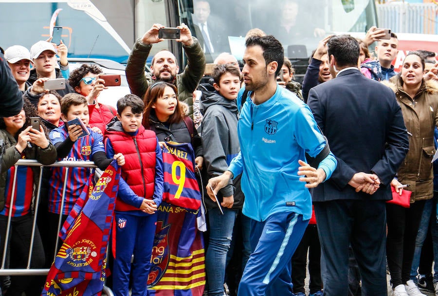 El equipo catalán ha llegado este martes a la capital alavesa para enfrentarse al Deportivo Alavés en una nueva jornada de LaLiga