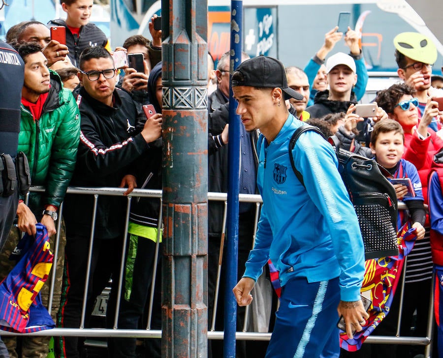 El equipo catalán ha llegado este martes a la capital alavesa para enfrentarse al Deportivo Alavés en una nueva jornada de LaLiga