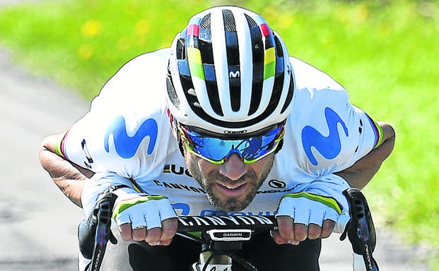 Alejandro Valverde, durante la pasada Flecha Valona.