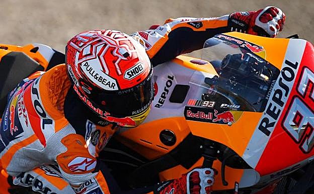 Marc Márquez, rodando en la primera sesión de entrenamientos libres. 