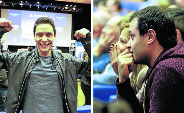 A la izquierda, José Vacarisas estaba exultante tras el sorteo. A la derecha, Roberto Onaindia, emocionado al salir su bola.