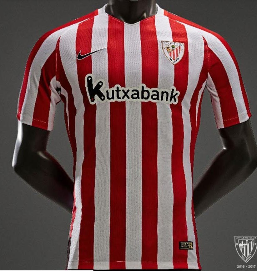 La equipación de la camiseta del Athletic para la temporada 2016/2017.