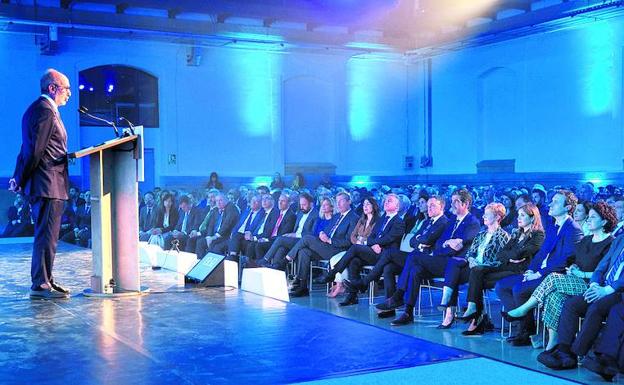 Eduardo Junkera, presidente de la patronal guipuzcoana, en un momento de su discurso. 