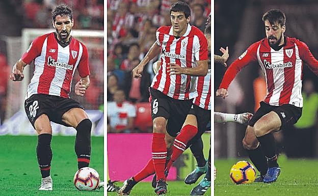 Raúl García, Mikel San José y Beñat.