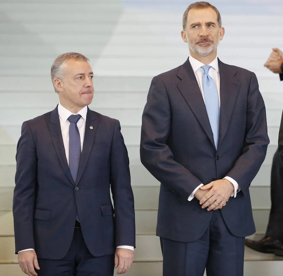 Iñigo Urkullu y Felipe VI, en marzo, durante la inauguración del WindEurope Conference & Exhibition. 