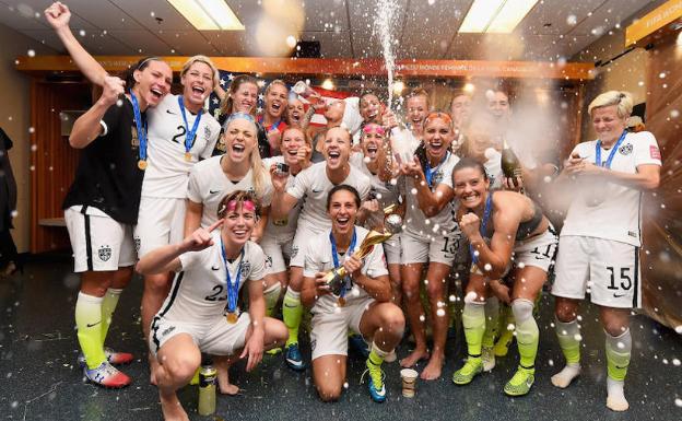 La selección norteamericana celebrando el pasado Mundial. 