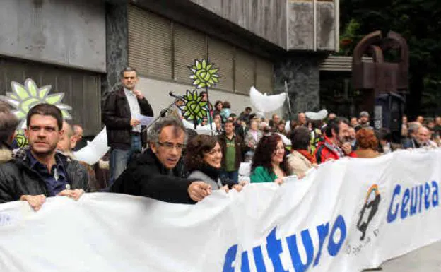 Representantes de Gesto por la Paz en la última concentración de la coordinadora, en junio de 2013.