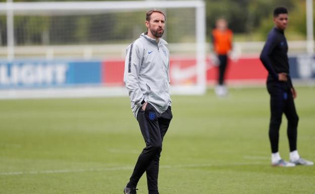 Gareth Southgate, durante un entrenamiento de Ingleterra.