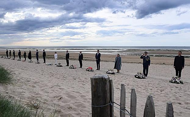 Homernaje en el 75 aniversario del Día D en Normandía.