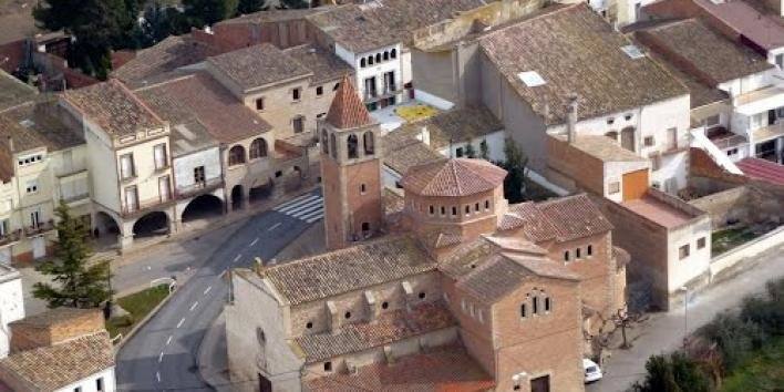 Vilanova del Bellpuig, Lérida, Cataluña vista desde el aire