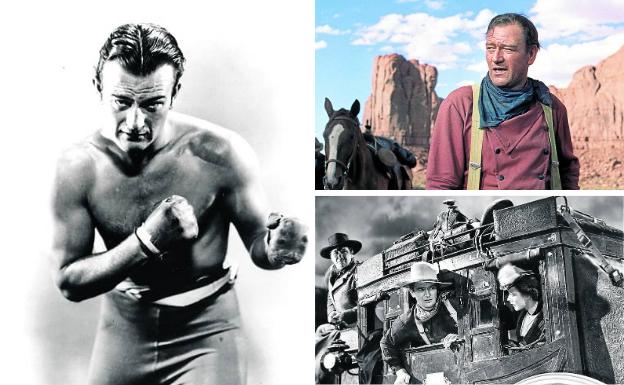 Un boxeador de 1,93 m., John Wayne en 'Centauros del desierto' y un fotograma de 'La diligencia'.