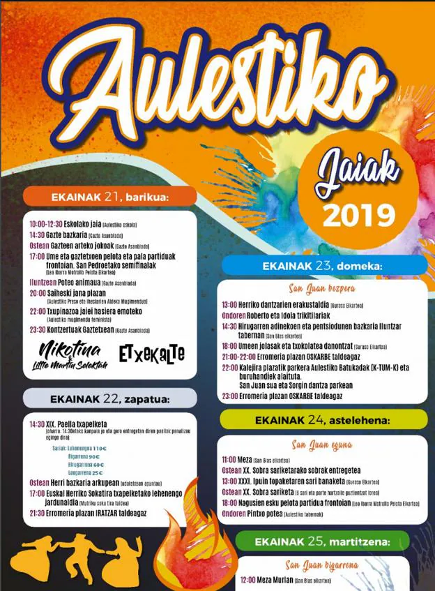 Programa de fiestas de Aulesti 2019: Aulestiko Jaiak