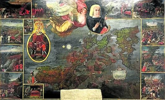 Filipinas. Detalle de la obra anónima sobre Simón de Anda.