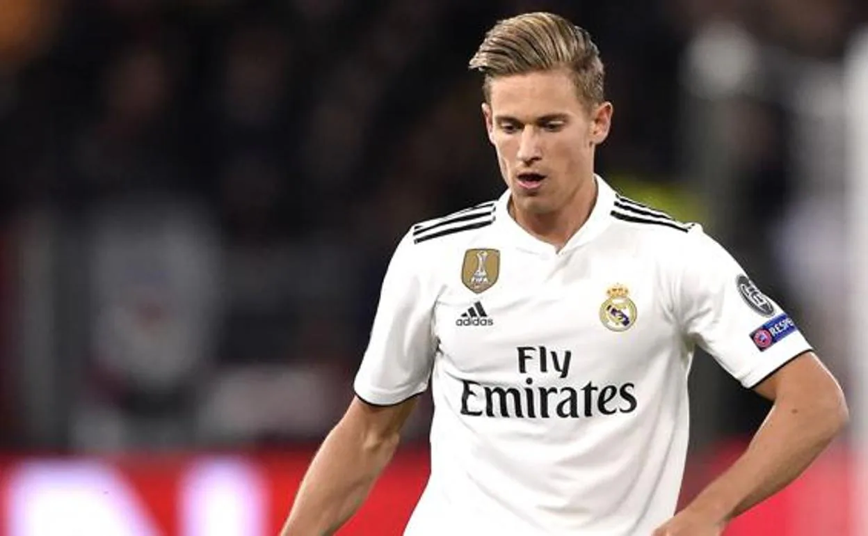 Marcos Llorente, con la camiseta del Real Madrid. 