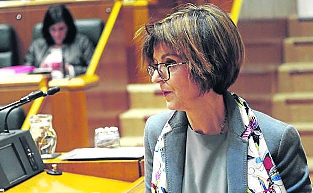 La consejera de Salud, Nekane Murga, durante una intervención en el Parlamento vasco.