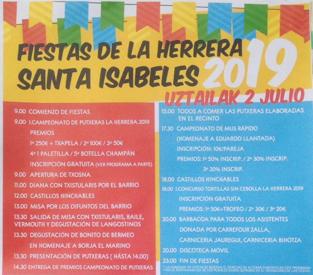 Programa de fiestas de Zalla 2019: Santa Isabeles en La Herrera