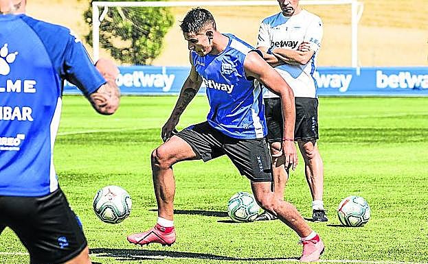 Miérez, en un entrenamiento de la pretemporada.