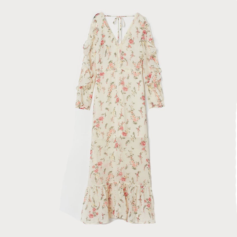 Vestido fluido de flores, de H&M (precio original: 49,99 euros; precio rebajado: 27,99 euros).