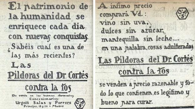 Dos anuncios más de las Píldoras del Dr. Cortés.