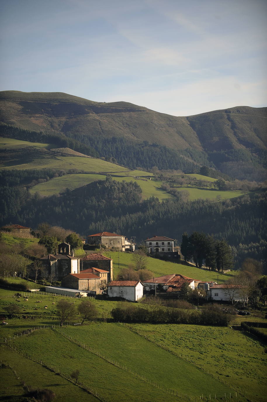 Varias casas en el parque natural de Armañón.