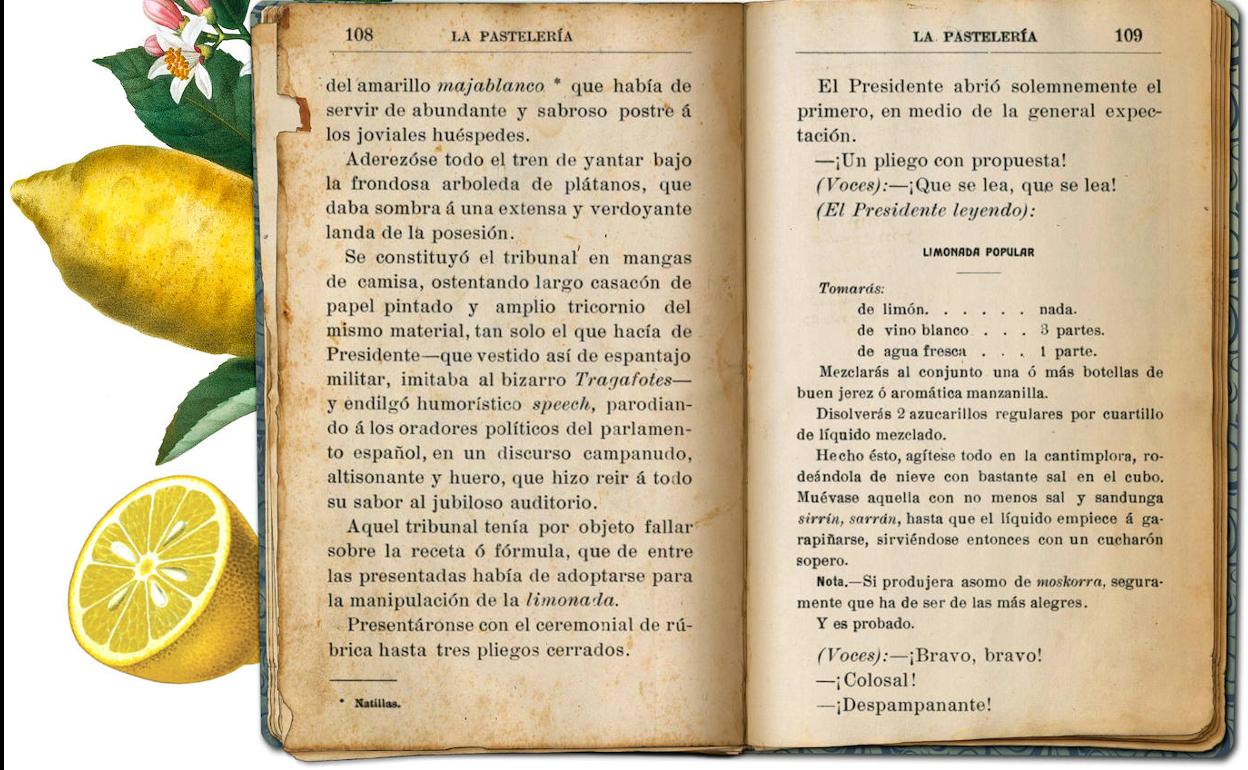 Páginas de 'La pastelería', novela de Emiliano de Arriaga (1908). 