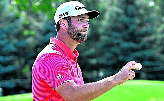 Rahm no puede ocultar su enfado tras un mal golpe el pasado domingo.