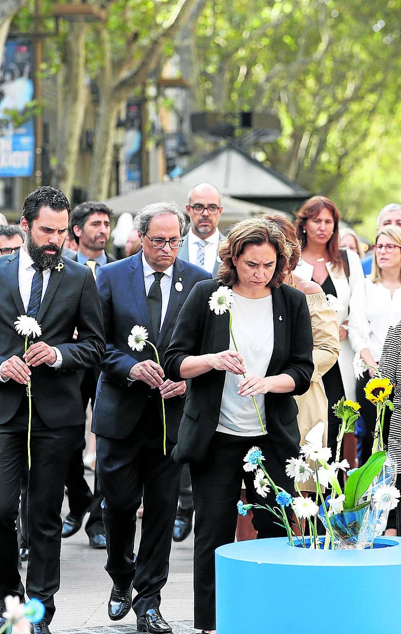 Colau y Torra, en los actos del año pasado. 