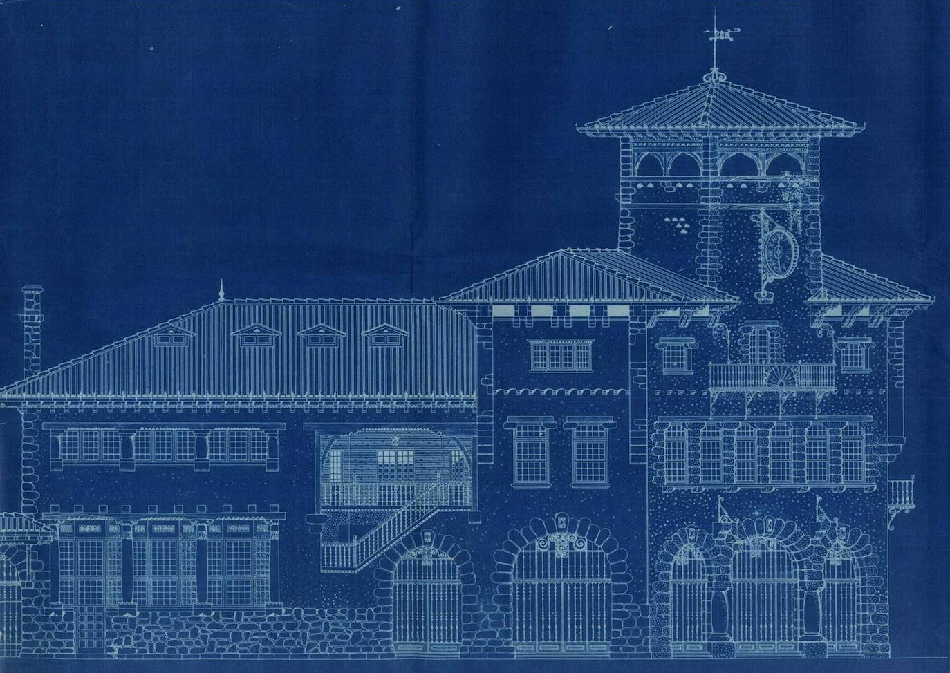 Planos de la estación de Atxuri diseñados en 1910 por el arquitecto Manuel María de Smith