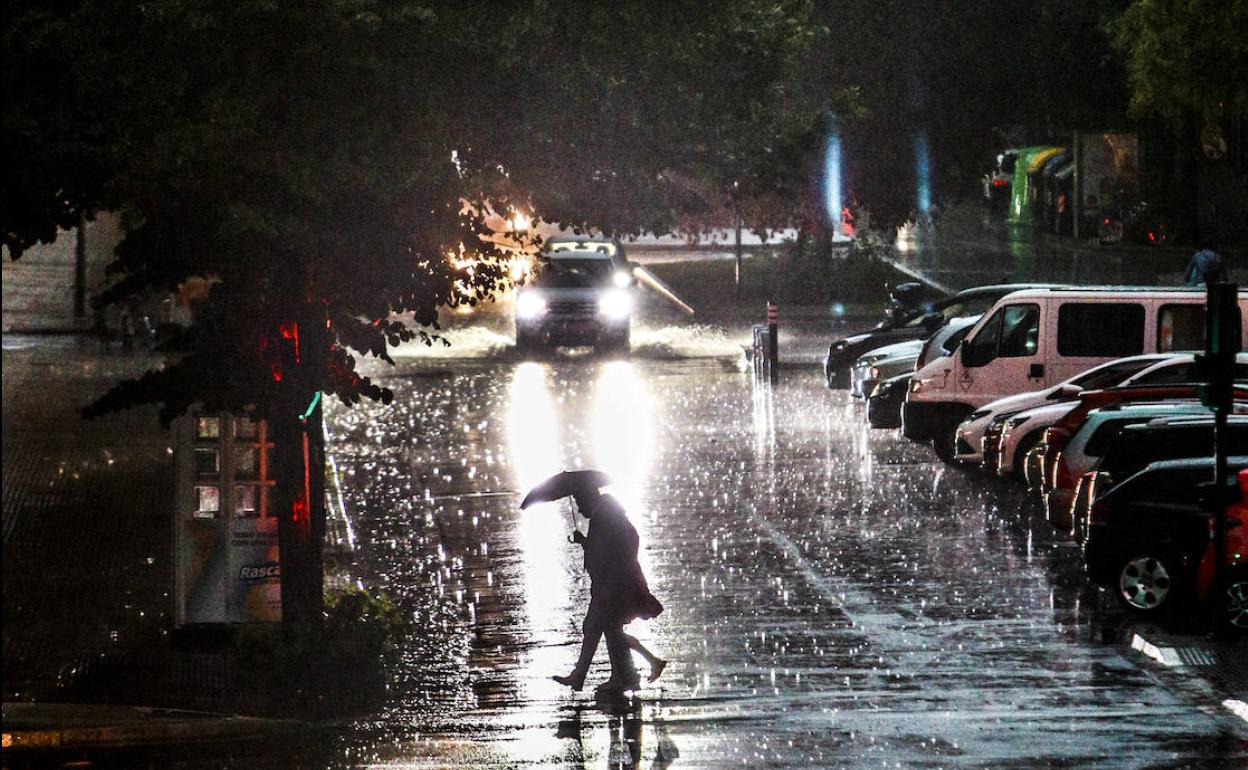 La tormenta también afectó a Vitoria.