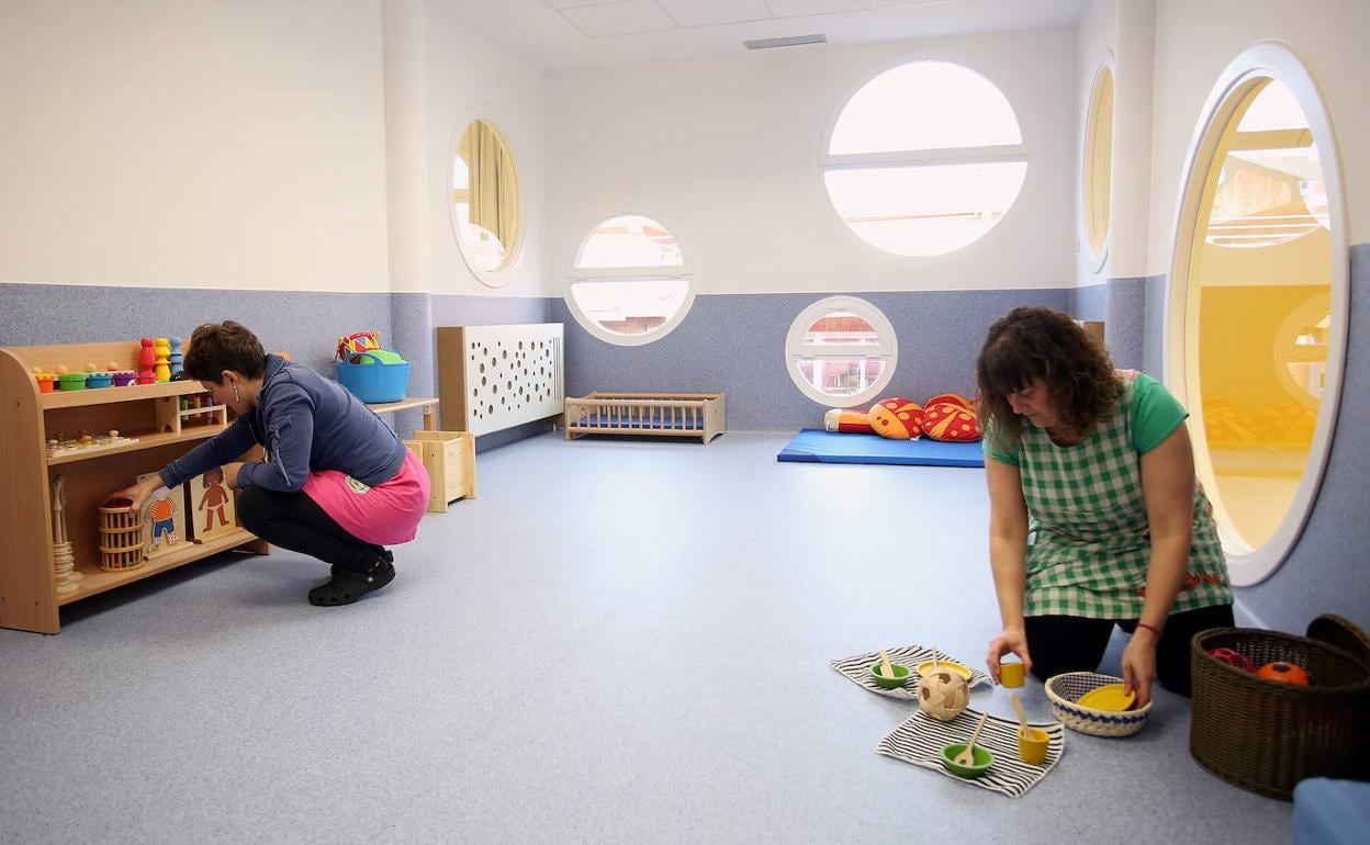 Trabajadoras de una haurreskola de la capital vizcaína. 