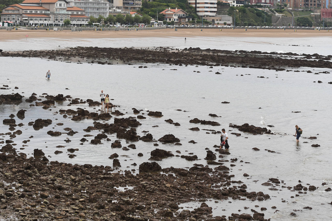 Fotos: Las mareas vivas dejan al desnudo las playas de Bizkaia
