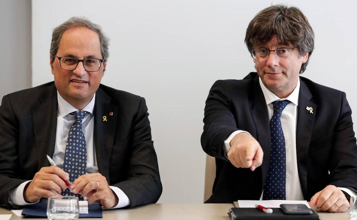 Torra (i) y Puigdemont. 