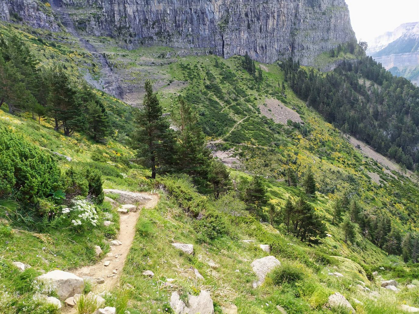 El sendero hacia las clavijas de Carriata ofrece grandes vistas.