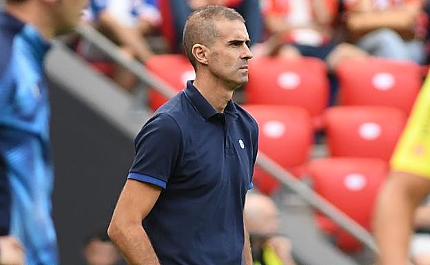 Gaizka Garitano, en un momento del partido. 