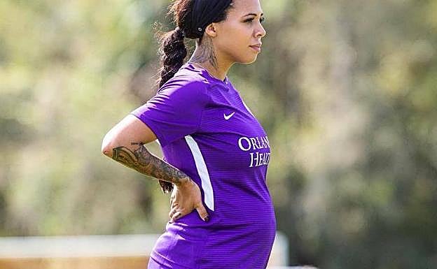 Embarazada durante un entrenamiento. 