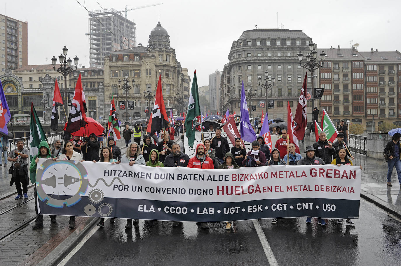 Fotos: La quinta jornada de la huelga del metal concluye con una manifestación en Bilbao