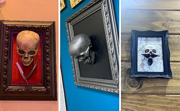 Terror en Bilbao: aparecen esqueletos y calaveras por todas partes