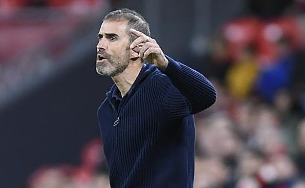 Garitano, en un momento del partido. 