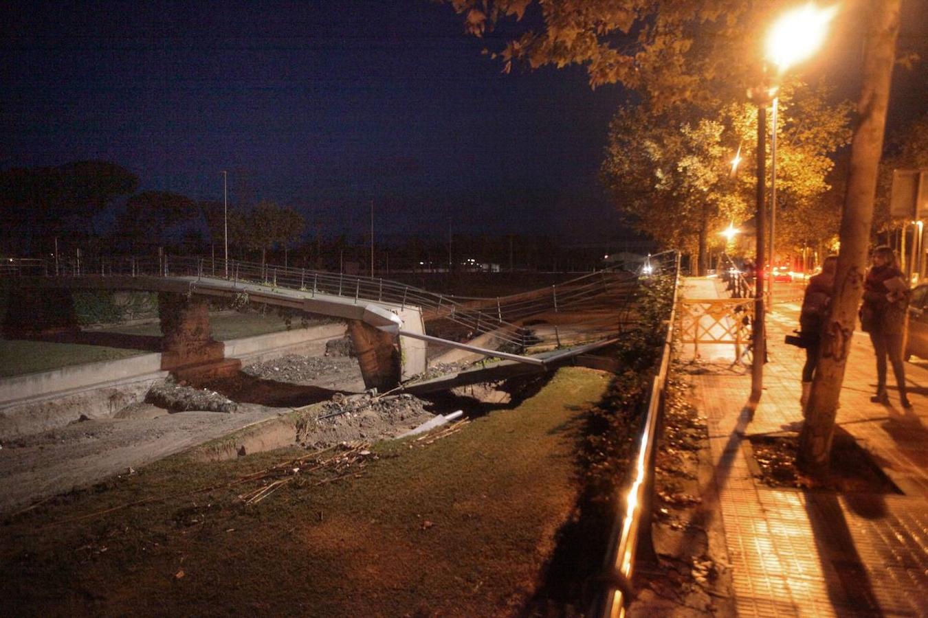 Un puente de Cambrills cedió con el temporal