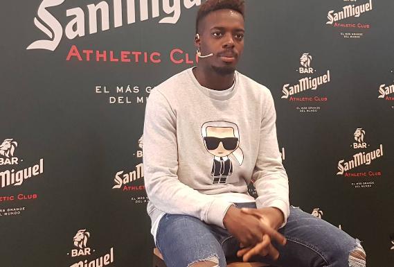 Iñaki Williams ha participado este jueves en un acto promocional en Bilbao. 