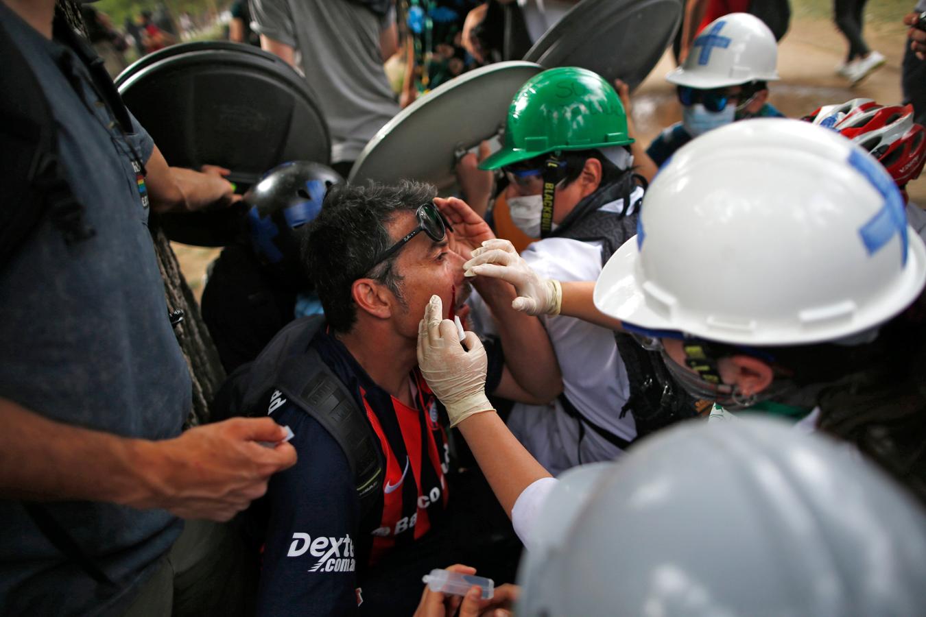 Vista de pájaro de la manifestación en Chile