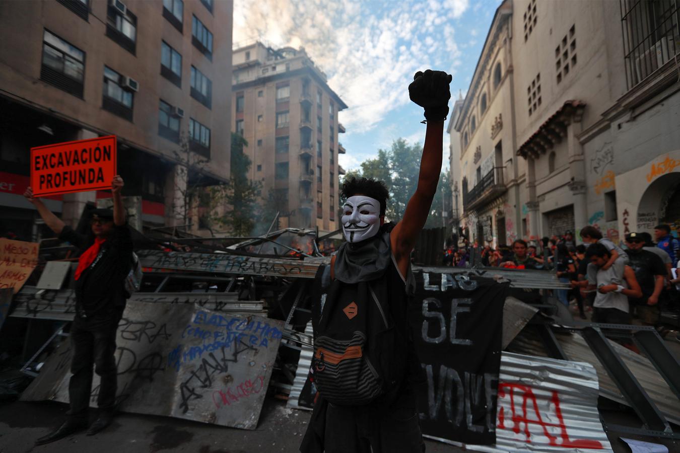 Vista de pájaro de la manifestación en Chile