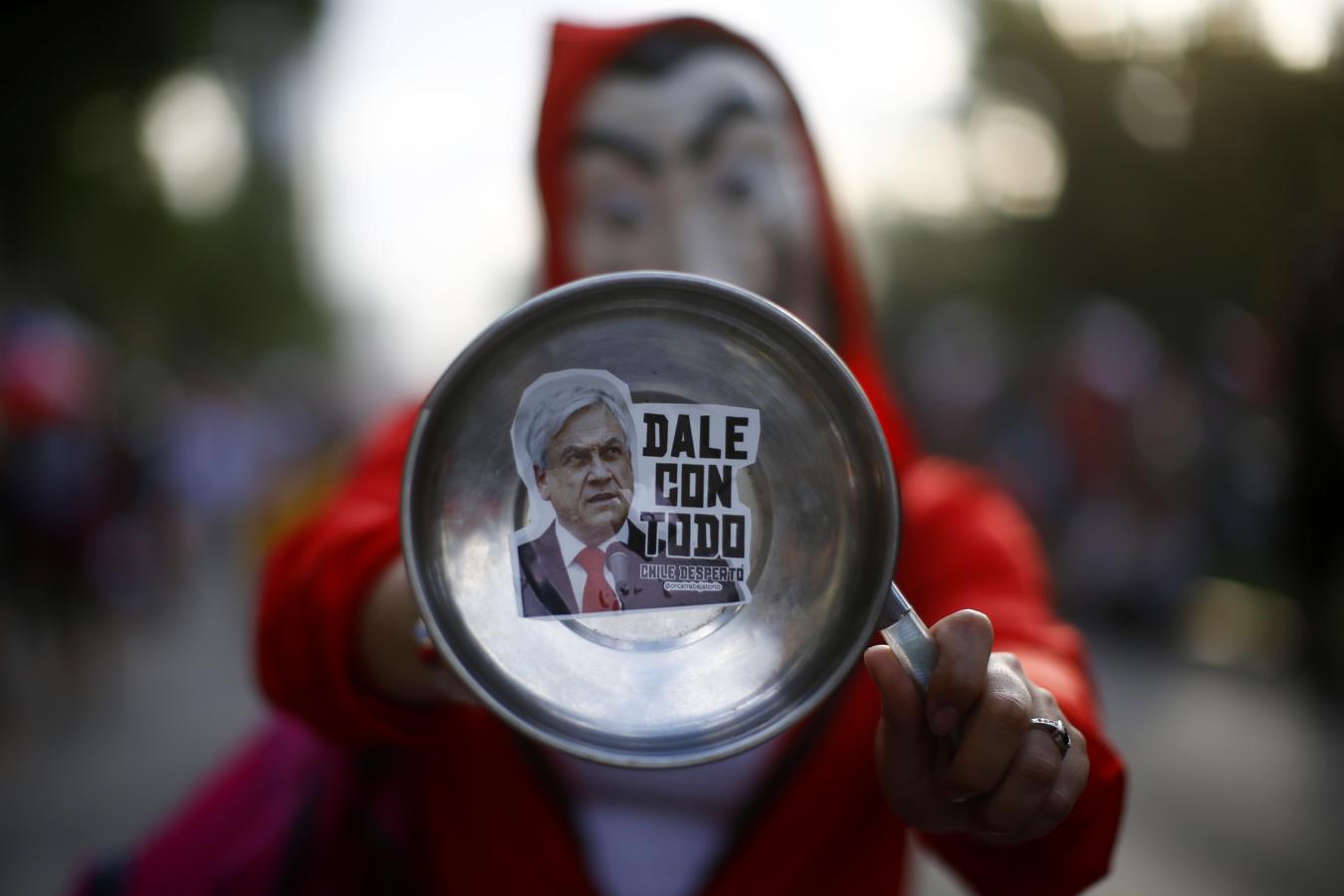 Vista de pájaro de la manifestación en Chile