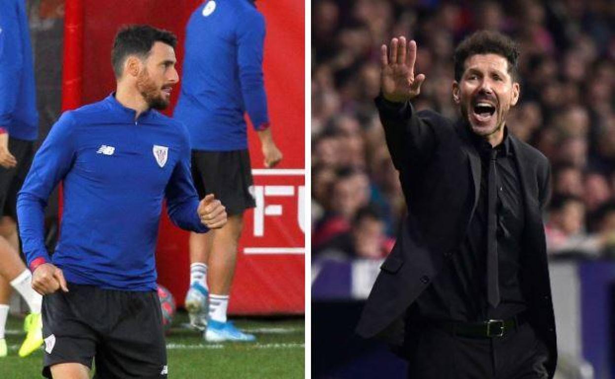 Aduriz y Simeone, el día del partido.