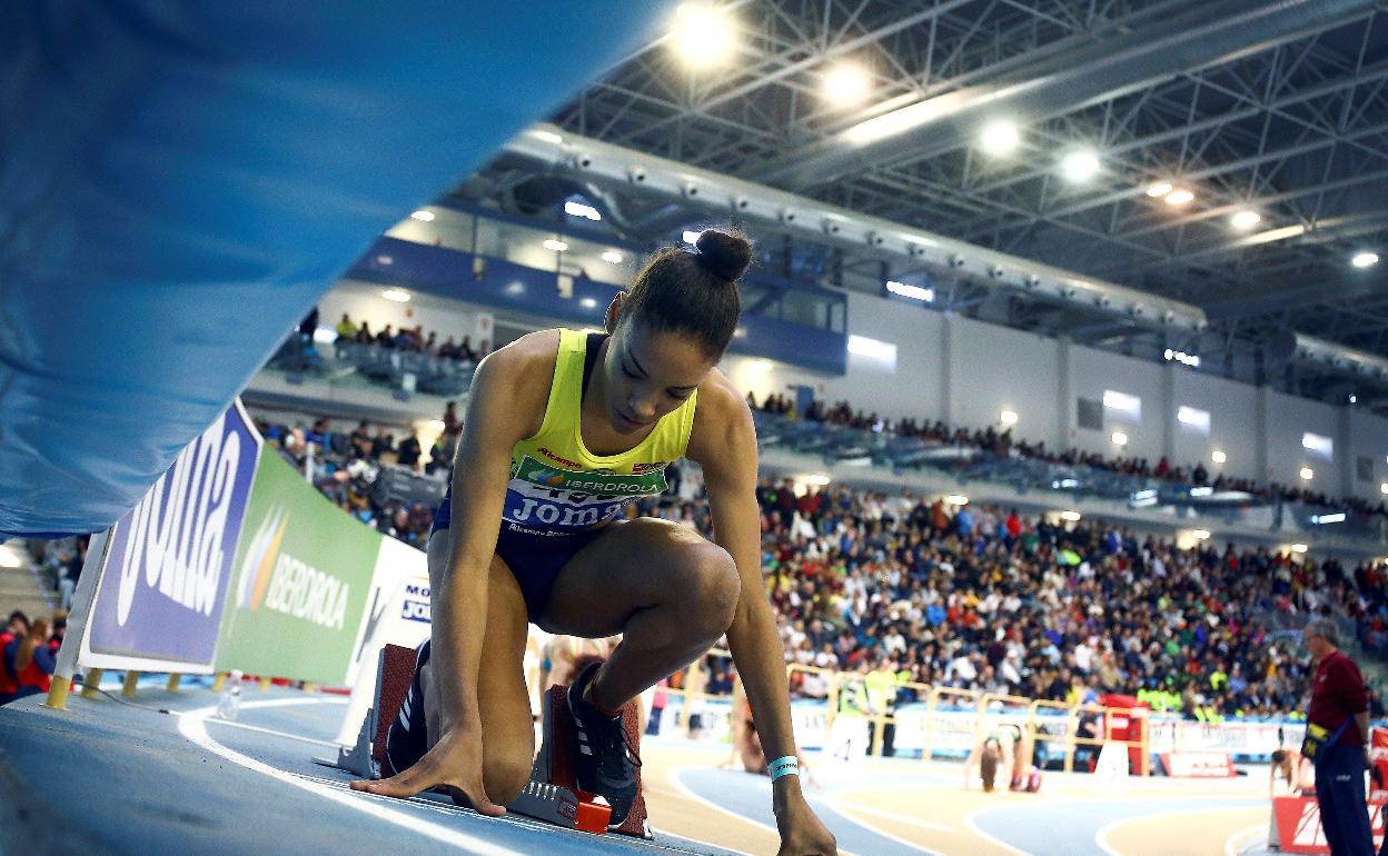 Salma Paralluelo, en el Campeonato de España absoluto, el pasado 17 de febrero en Antequera. 