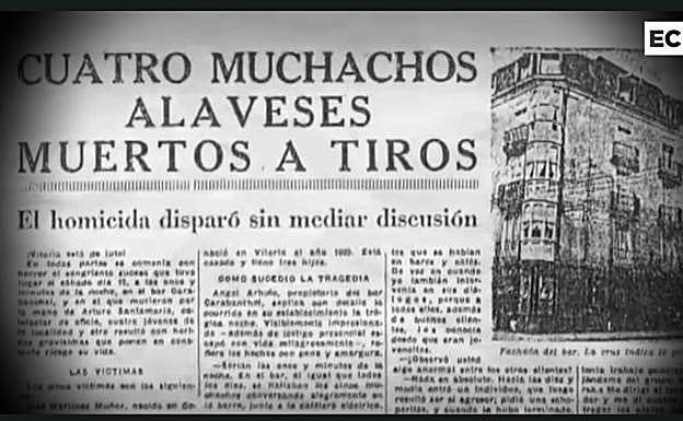 Uno de los recortes de prensa recopilados por Enrique Echazarra de la crónica negra vitoriana. 