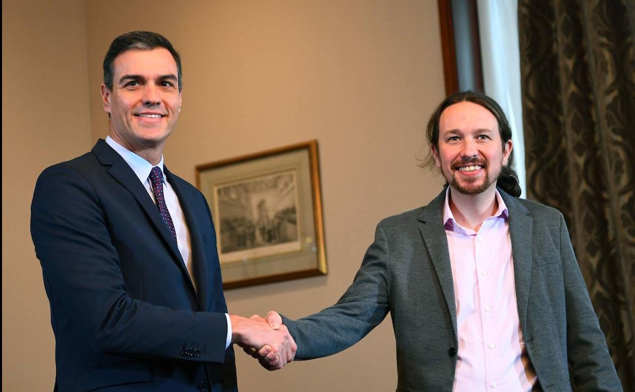 Sánchez e Iglesias, ayer. 