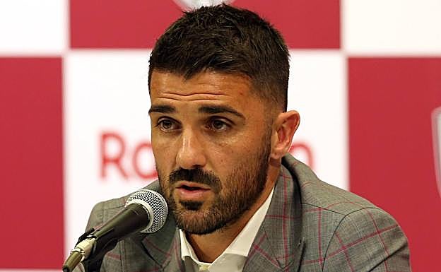 David Villa en la rueda de prensa sobre su despedida. 